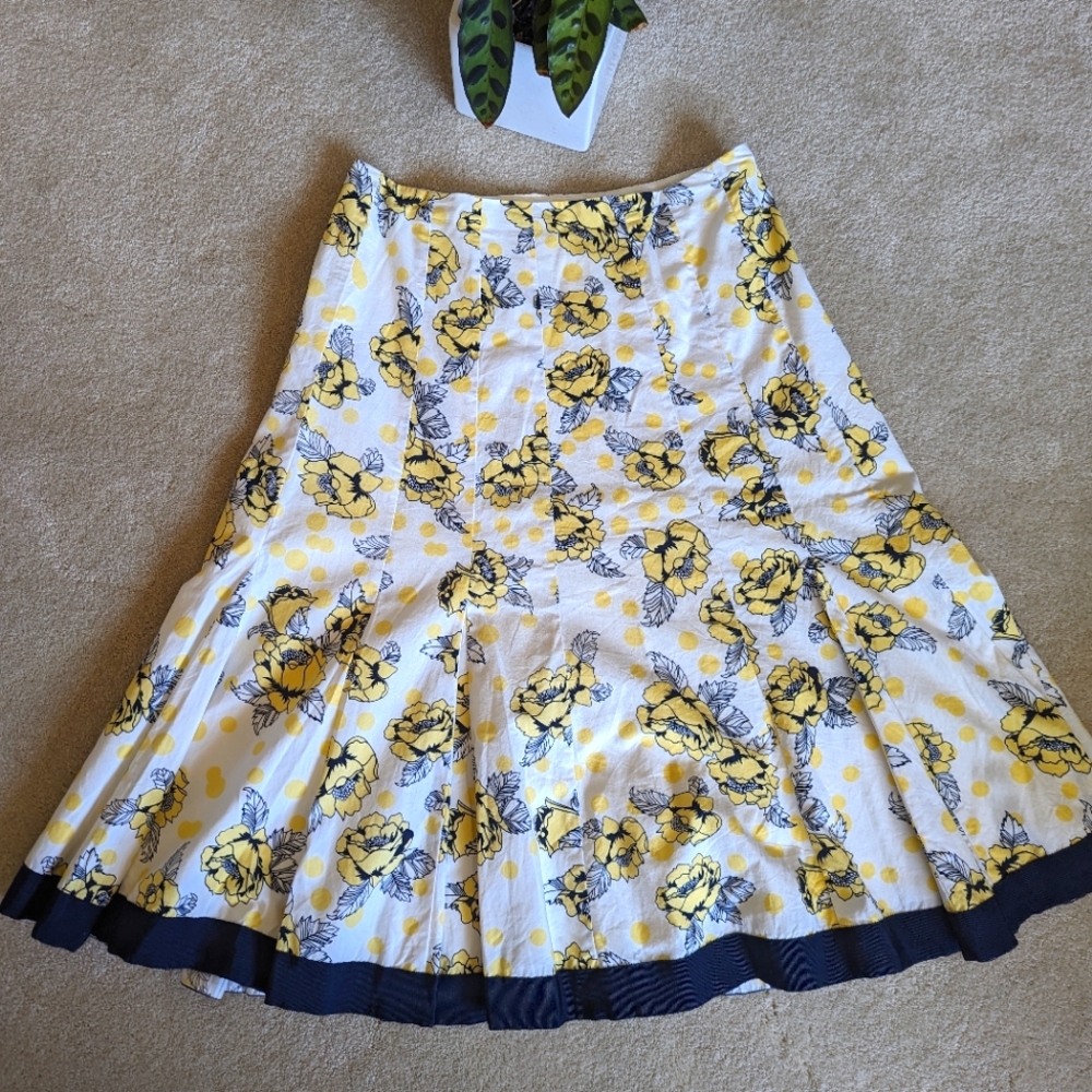 Chadwick's Floral Cotton Midi Skirt